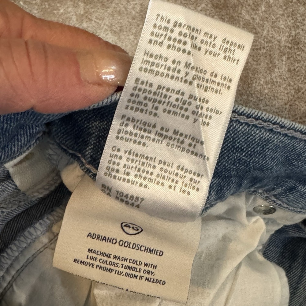 AG Brinley Mid Rise Straight Jeans 24 Japanese Fabric Raw Hem Denim - Picture 8 of 13